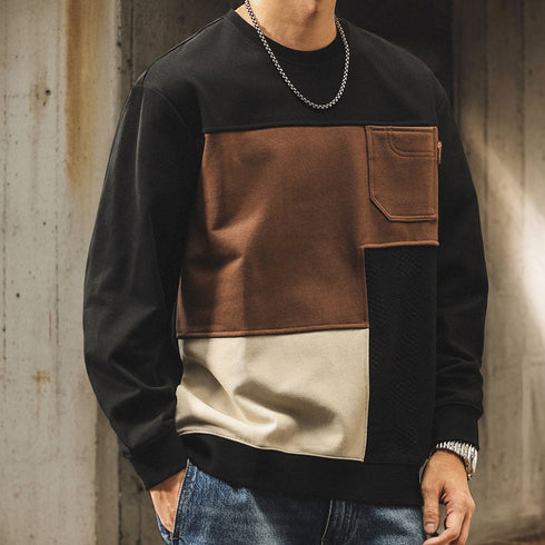 Color Block Panel Crew Sweatshirt P1823