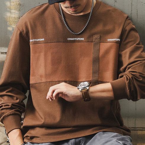 Block Texture Line Long sleeve T-Shirt P1678