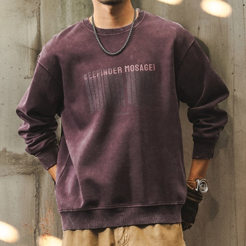 Vintage Font Print Sweat P1597