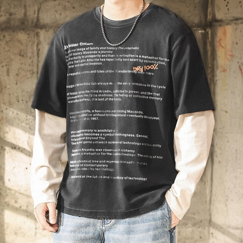 Vintage Style Lettering Long Sleeve T-shirt P1817