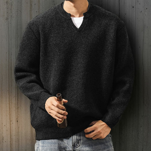 Classic Fit Key Neck Long Knit P1915