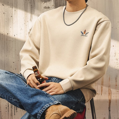 Colorful Feather Circle Back Print Sweatshirt P1837