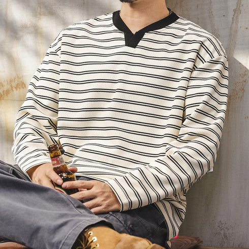 Classic Border Crew Neck Knit Sweater P1702