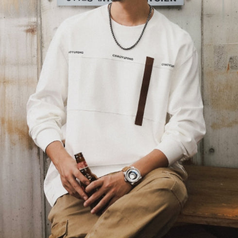 Block Texture Line Long sleeve T-Shirt P1678