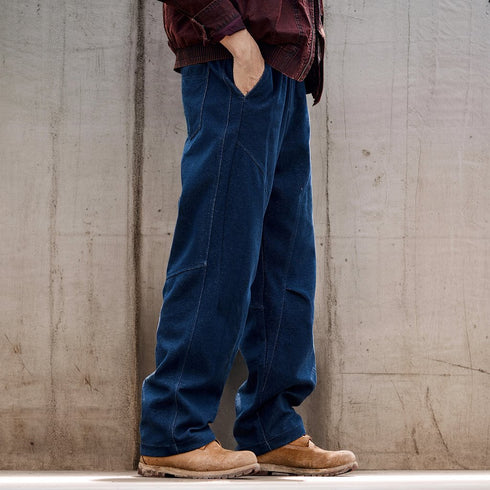 Panel Design Wide Line Sweatpants P1968