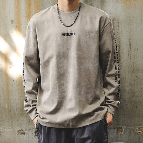 Acid Tone Sleeve Print Long Sleeve T-Shirt P1595