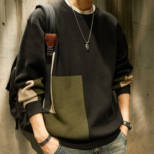 Color Block Mode Knit Sweater P1659