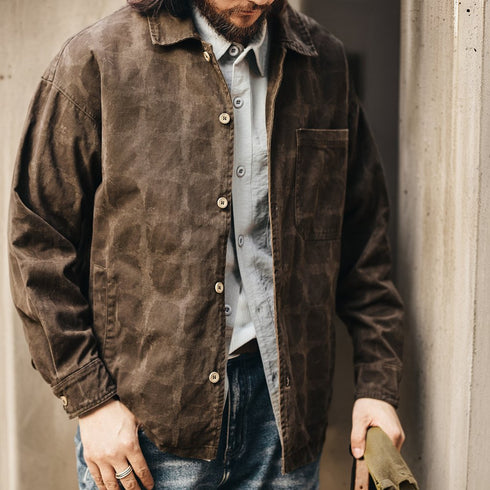 【OUTLET/即納】ラギッドパターンフェードワーク長袖シャツ P1976