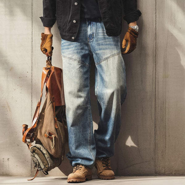 【OUTLET/即納】ライトフェードパネルデニムパンツ P1944