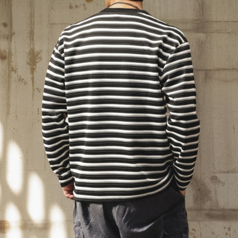 Border Crew Neck Long Tee P1686
