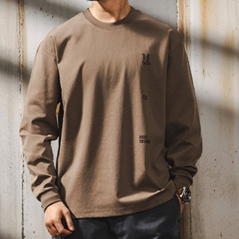 Small Letter Art Message Long Sleeve T-Shirt P1358