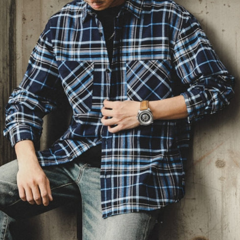 Double Pocket Mixed Check Shirt P1622