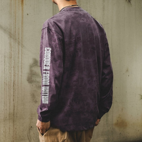 Acid Tone Sleeve Print Long Sleeve T-Shirt P1595