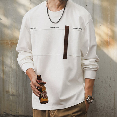 Block Texture Line Long sleeve T-Shirt P1678