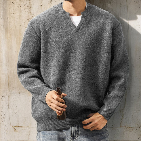 Classic Fit Key Neck Long Knit P1915