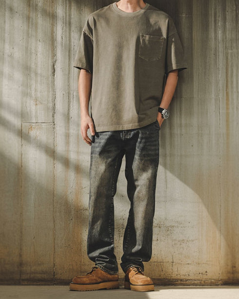 Contrast Pocket Denim Jeans P1540