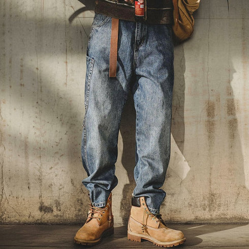 Utility Pocket Work Denim Pants P0788