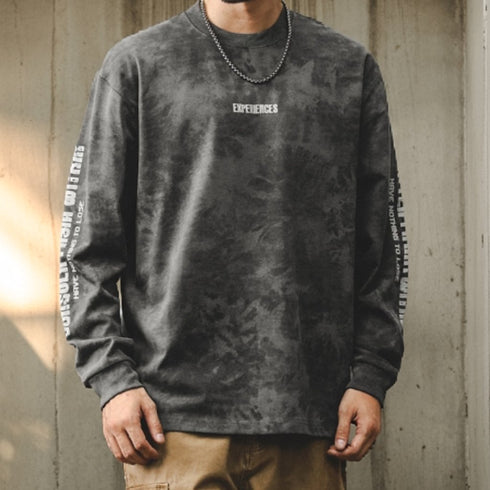 Acid Tone Sleeve Print Long Sleeve T-Shirt P1595