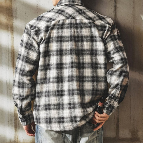 レトロチェックリラックスシャツ P1929