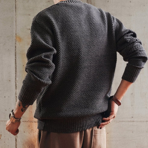 Waffle Texture Henley Neck Knit P1912