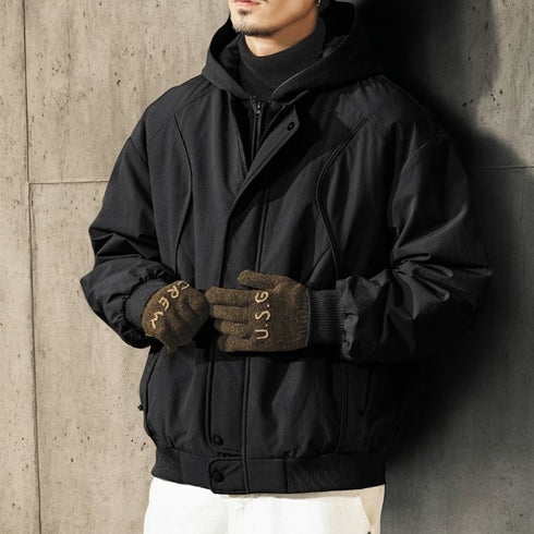 Military Touch Hooded Down Jacket P1897