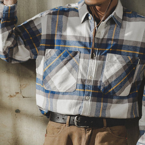 Light Tone Check Long Sleeve Shirt P1672