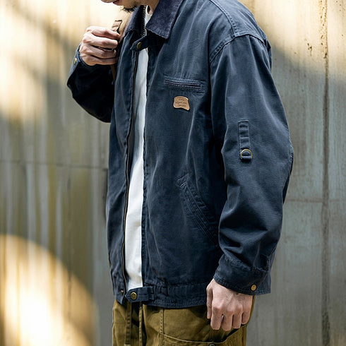 【OUTLET/即納】Cotton Loose Big Size Lapel Casual Jacket P0476