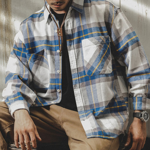 Light Tone Check Long Sleeve Shirt P1672