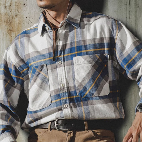 Light Tone Check Long Sleeve Shirt P1672