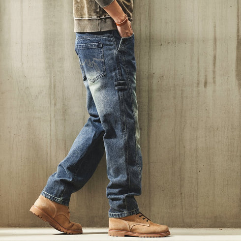 Faded Wash Work Denim Pants P1958