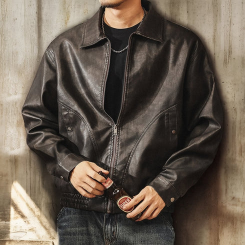 Vintage Leather-Like Jacket P1882