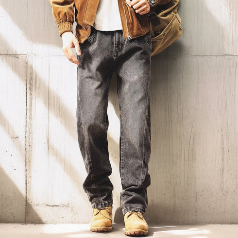 Faded Wash Work Denim Pants P1958