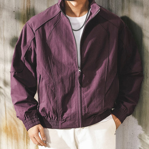 Minimal Design Stand Collar Jacket P1854