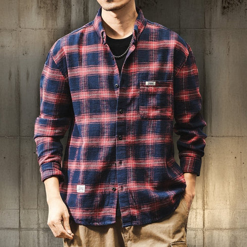 【OUTLET/即納】クラシックラインチェックシャツ P0085