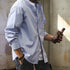 Natural Band Collar Basic Shirt P1822