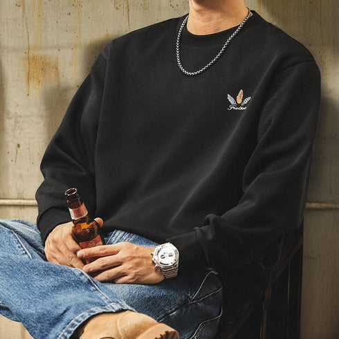 Colorful Feather Circle Back Print Sweatshirt P1837