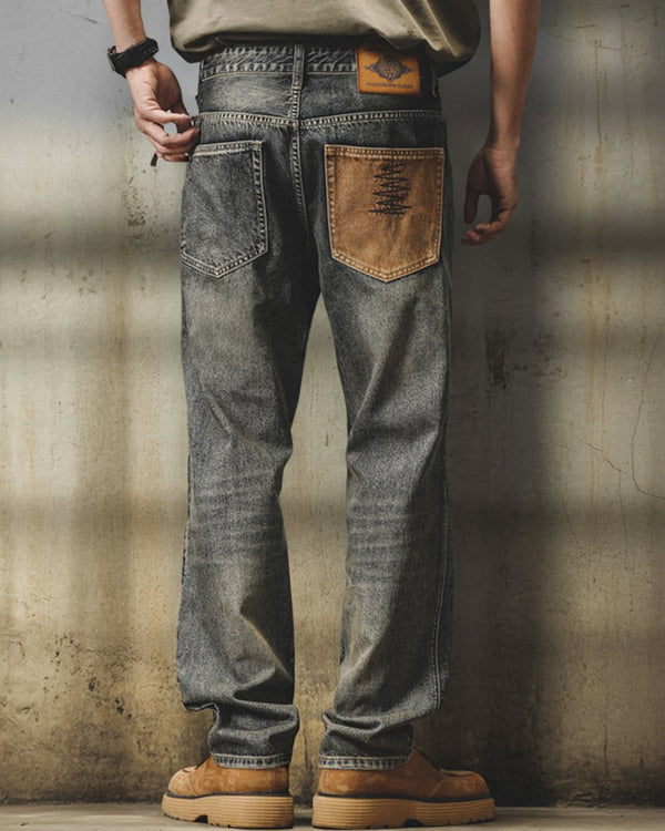 Contrast Pocket Denim Jeans P1540