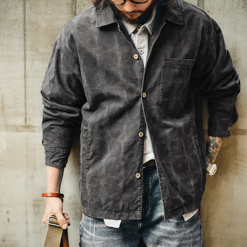 【OUTLET/即納】ラギッドパターンフェードワーク長袖シャツ P1976