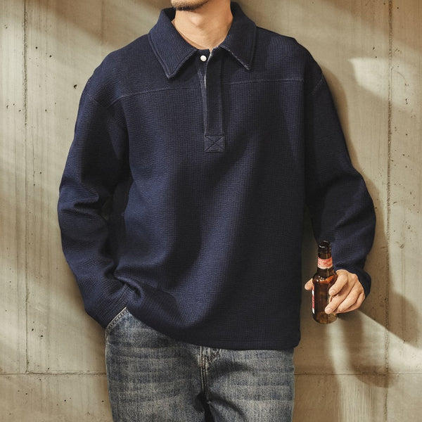 Loose Fit Long Sleeve Polo Shirt P1948