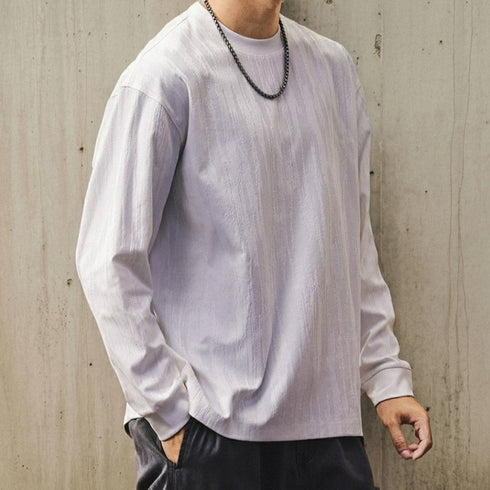 Natural Uneven Long Sleeve T-shirt P1949