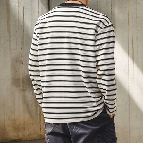 Border Crew Neck Long Tee P1686