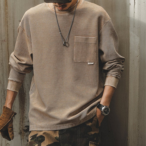 Natural Taste Wide Pocket Long Sleeve T-Shirt P1753