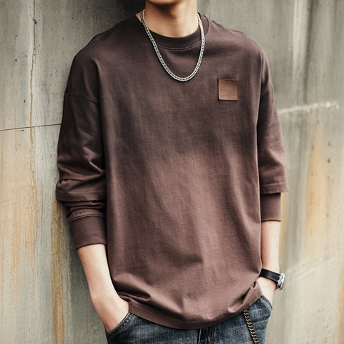 Double Layered Casual Logo Long Sleeve T-Shirt P1343