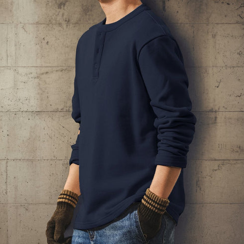 Smooth Henley Basic Long T-shirt P1946
