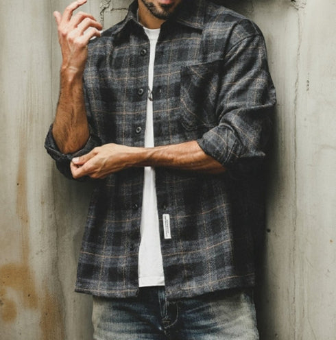 Casual Check Layered Shirt P1673