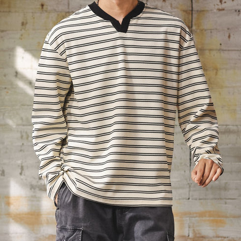 Classic Border Crew Neck Knit Sweater P1702
