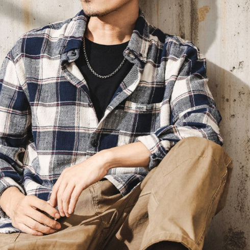 【OUTLET/即納】クラシックラインチェックシャツ P0085