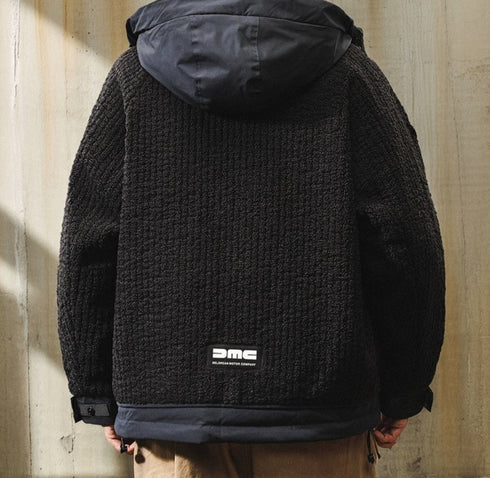 Two-Tone Design Hood Jacket P1873