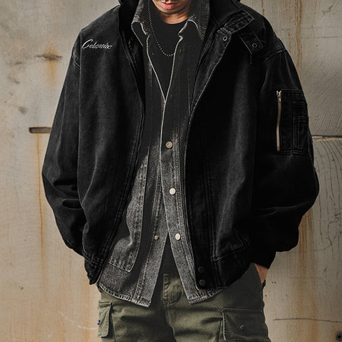 Vintage Work Military Jacket P1795