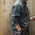 Line Panel Accent Denim Long Shirt P1671